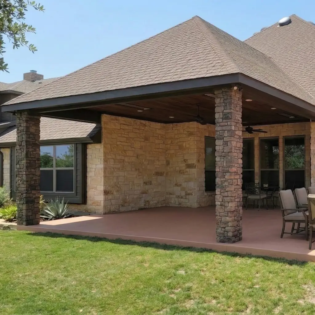 hip roof patio cover builder in Dallas Texas