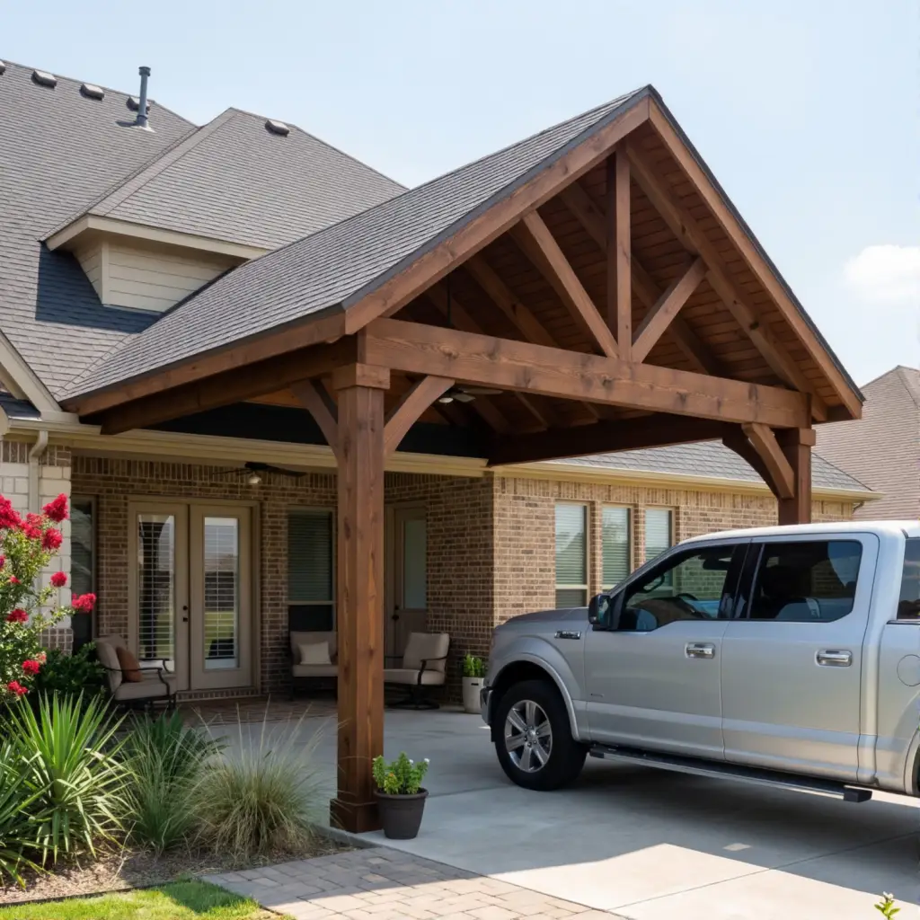 wood frame carport builder in Dallas-Fort Worth Texas