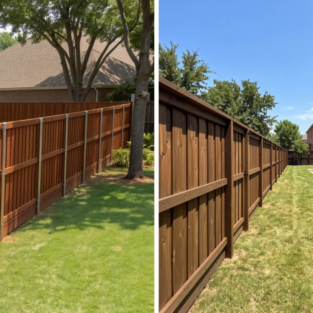 steel fence posts vs wood fence posts in Dallas Texas